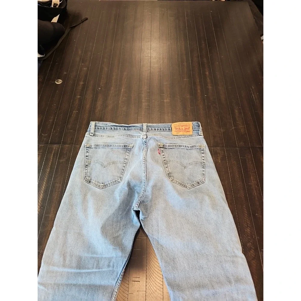 Levi's Mens Blue 505 Straight Leg Denim Jeans Slight Stretch Med Wash Size 34x30